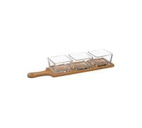 - Service Apéritif 4 Pièces "Bambou" 40cm Transparent