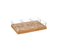 - Service Apéritif 7 Pièces "Bambou" 28cm Transparent
