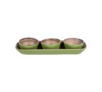 Service apéritif Bambou 4 pièces vert