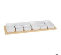 Atmosphera - Service apéritif bambou 9 pièce(s) blanc l58xp22xh5cm
