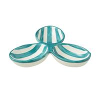 Service Apéritif en Céramique Granada Rayure 24cm Bleu Aqua