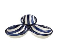 Service Apéritif en Céramique Granada Rayure 24cm Bleu Cobalt