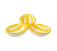 Service Apéritif en Céramique Granada Rayure 24cm Jaune