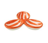 Service Apéritif en Céramique Granada Rayure 24cm Orange