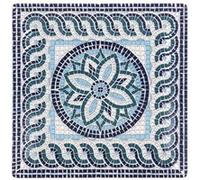 Service Assiettes ALITA carrées de 6 Pièces plates en Porcelaine décorée, plat de service pour entrées desserts et salades - Longueur 26,5 x largeur 26,5 x Hauteur 2 cm G