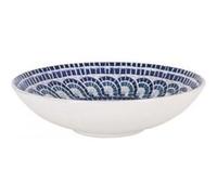 Service Assiettes ALITA rondes de 12 Pièces creuses en Porcelaine décorée, plat de service pour soupe, entrées, desserts et salades - diamètre 19,5 x hauteur 5,3 cm G