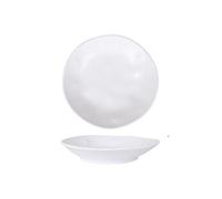 Service Assiettes DENA rondes de 12 Pièces creuses en Porcelaine blanche, plat de service pour soupe, entrées, desserts et salades - diamètre 23 x