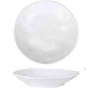 Service Assiettes DENA rondes de 12 Pièces creuses en Porcelaine blanche, plat de service pour soupe, entrées, desserts et salades - diamètre 23 x