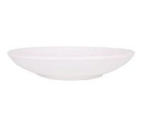 Service Assiettes DENA rondes de 6 Pièces creuses en Porcelaine blanche, plat pour soupe, entrées et salades - D 23 x H 4,5 cm