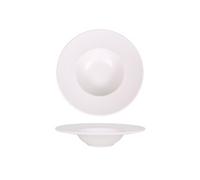 Service Assiettes DENA rondes de 6 Pièces creuses en Porcelaine blanche, plat de service pour soupe, entrées, desserts et salades - diamètre 28,5 x hauteur 6 cm G