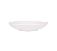 Service Assiettes DENA rondes de 6 Pièces creuses en Porcelaine blanche, plat pour soupe, entrées et salades - D 23 x H 4,5 cm