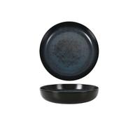 Service Assiettes YAKI rondes de 6 Pièces creuses en Porcelaine décorée, plat de service pour soupe, entrées, desserts et salades - diamètre 23 x