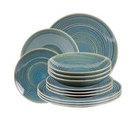 Lot d'assiettes 12 pièces moon lagon
