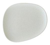 Service d'assiettes ovales de 12 pièces plates et empilables VIO, plat à desserts et entrées en porcelaine blanche - Dimension: 19 x 15 x 2 cm