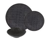 Service d'assiettes Vésuvio noir 18 pièces - Table Passion