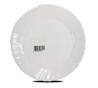 Service de 36 assiettes plates - JUANIO - 24 cm - Verre opale - Compatible micro-ondes & lave-vaisselle - Blanc
