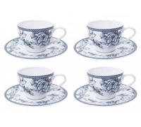 Service de 4 tasses à thé Kensington avec soucoupes, capacité de 240 cc