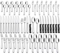 Service de couverts en argent de 72 pièces pour 12 personnes, comprenant un couteau à steak, des couverts (couteau, fourchette et cuillère), un service de table élégant pour la maison, le restaurant o