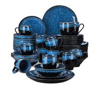 Service de Dîner, Design Bleu Étoilé, Émail de Changement de Four, 48pcs