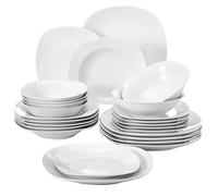 set à dîner en porcelaine de 24 pièces, passe au micro-ondes et au lave-vaisselle, convient pour 6 personnes
