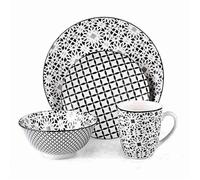 Service de table - ALPINA - ED-249544 - 16 pièces - Porcelaine - Gris