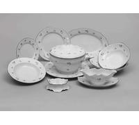 Service de table Bernadotte, porcelaine de Carlsbad, roses bleues, Thun, 25 pièces