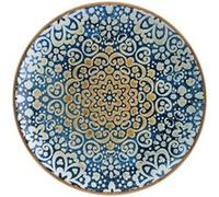 Service de table de 12 pièces plates et rondes et empilables TIFFANY, 27 x 2,5 cm, assiettes à pâtes desserts en porcelaine bleu - 822g