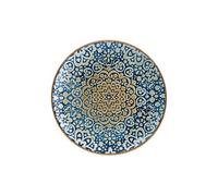 Service de table de 12 pièces plates et rondes et empilables TIFFANY, 27 x 2,5 cm, assiettes à pâtes desserts en porcelaine bleu - 822g