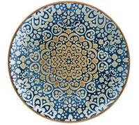 Service de table de 6 pièces plates et rondes et empilables TIFFANY, 32 x 2 cm, assiettes à pâtes desserts en porcelaine bleu - 1.1kg Bleu G