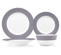 Service de table de luxe 24 pièces Blanc Violet Swiss Haus SH-DS24T