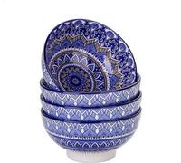 Service de table Famanu, ensemble de 4 pièces, motif mandala - style bohème, 650 ml