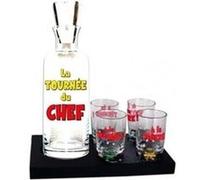 Service Liqueur alcool La Tournée du Chef carafe et 4 verres shooter