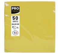 Serviette cocktail, 200 x 200 mm, jaune