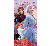 Serviette de Bain Dreamteam La Reine des Neiges - 75 x 150 cm - 100% Coton - Qualité Velours - Drap de Plage - Serviette de Sauna - Olaf Elsa Anna Kristoff