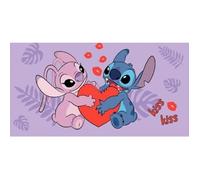 Jerry Fabrics Disney Lilo & Stitch Serviette de plage Motif Stitch & Angel Baiser 70 x 140 cm 100 % coton