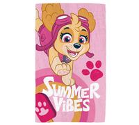 Serviette De Bain Et De Plage Imprimée 100% Coton, Pat Patrouille Good Vibes Rose 70X120