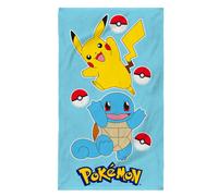 Serviette de bain imprimée 100% Coton - POKÉMON PORT - Bleu ciel - 70x120cm