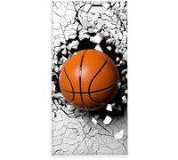 Serviette de bain grande et très absorbante en velours de coton, avec un motif de basket-ball en relief, e Oeko-Tex, lavable à 60°C, séchable en machine, avec une boucle de suspension
