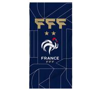 Serviette de bain imprimée 100% Coton - FFF CONSTRUCTION - Equipe de France - Bleu marine - 75x150cm