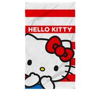 Serviette de bain imprimée 100% Coton - HELLO KITTY RED - Blanc, rouge - 70x120cm