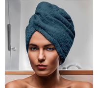 Serviette De Bain Pour La Tête En Coton 24x62 Cm Lagune Bleu Canard, Par Soleil D'ocre