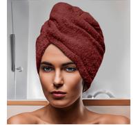 Serviette De Bain Pour La Tête En Coton 24x62 Cm Lagune Brique, Par Soleil D'ocre