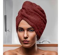 Serviette De Bain Pour La Tête En Coton 24x62 Cm Lagune Brique, Par Soleil D'ocre