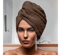 Serviette De Bain Pour La Tête En Coton 24x62 Cm Lagune Brun, Par Soleil D'ocre