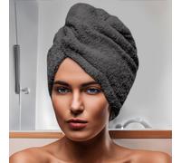 Serviette De Bain Pour La Tête En Coton 24x62 Cm Lagune Gris, Par Soleil D'ocre