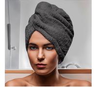 Serviette De Bain Pour La Tête En Coton 24x62 Cm Lagune Gris, Par Soleil D'ocre