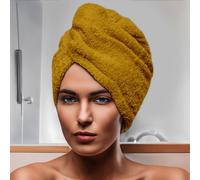 Serviette De Bain Pour La Tête En Coton 24x62 Cm Lagune Moutarde, Par Soleil D'ocre