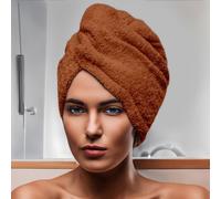 Serviette De Bain Pour La Tête En Coton 24x62 Cm Lagune Terra, Par Soleil D'ocre