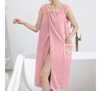 Serviette de bain, serviette de douche réglable avec nœud papillon de poche, séchage rapide, douce, légère, jupe de bain portable pour femme, rose, taille unique