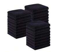 Serviette de cheveux sèche noire de salon 13,3x29 pouces, serviette de cheveux en microfibre ultra-fine, convient pour la salle de sport, la salle de bain, le centre de spa et les soins de beauté à la